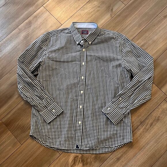 UnTuckit Navy & Grey Plaid Casual‎ Buttonup Men XL Bin G-15 - Picture 1 of 4